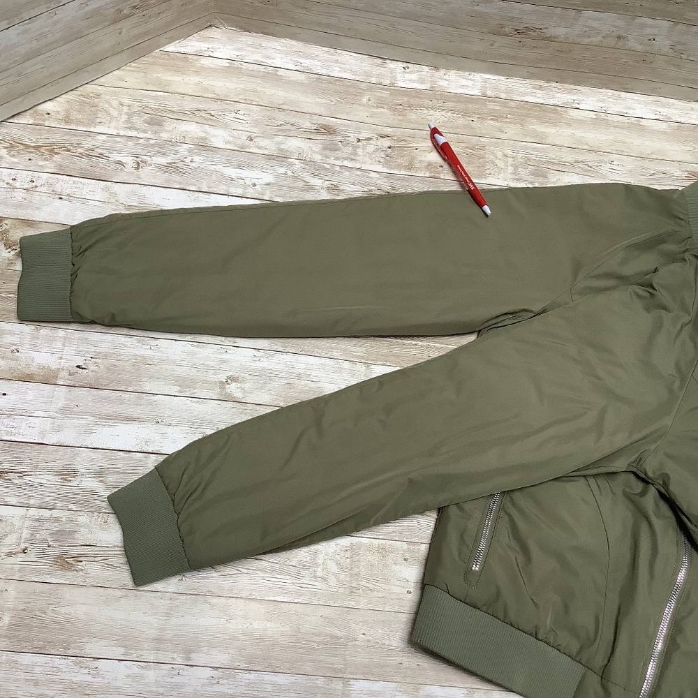 The North Face Puffer Bomber Jacket Insulated Olive Army Green M Medium - Picture 8 of 16